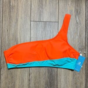 Cupshe Orange and Teal Bikini Top